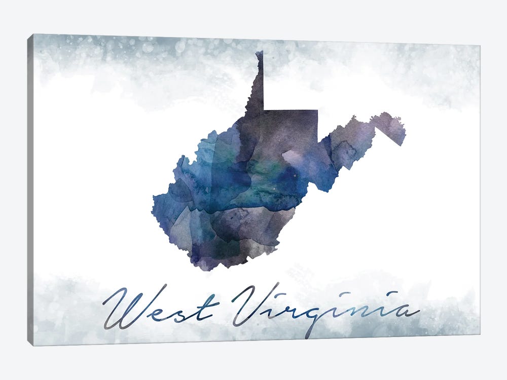 West Virginia State Bluish by WallDecorAddict 1-piece Canvas Print
