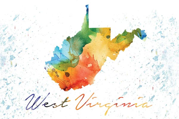 WallDecorAddict: West Virginia State Colorful by WallDecorAddict