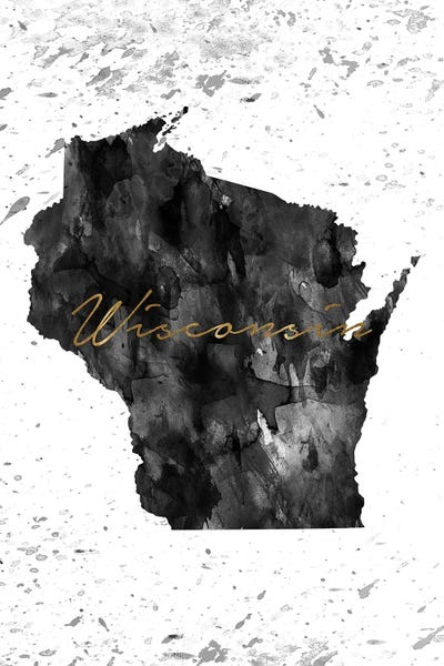 Wisconsin: Wisconsin Black And White Gold by WallDecorAddict