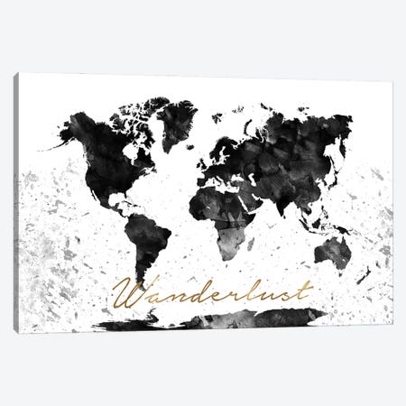 black and white framed world map canv canvas print walldecoraddict