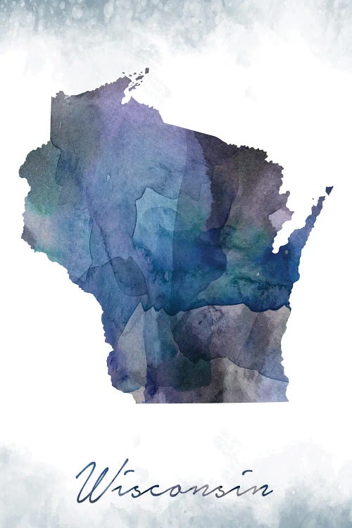 Wisconsin State Bluish by WallDecorAddict wall art