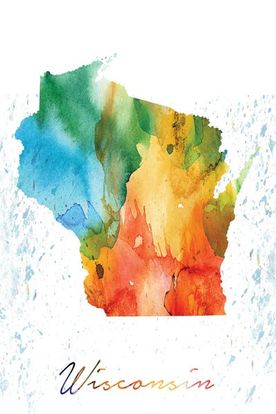 Wisconsin: Wisconsin State Colorful by WallDecorAddict