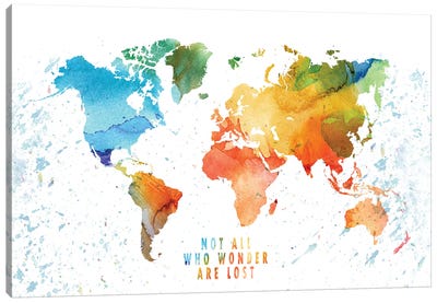 Wonder World Colorfulmap Canvas Art Print - WallDecorAddict