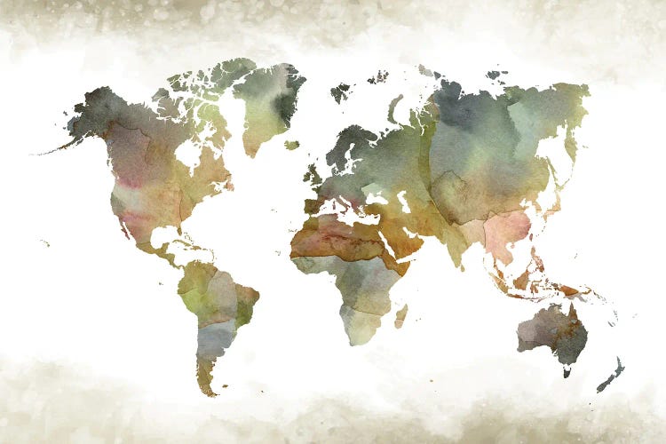 World Greenishmap by WallDecorAddict wall art