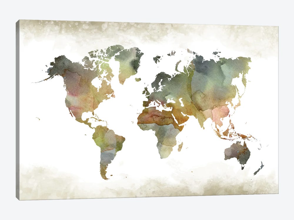 World Greenishmap by WallDecorAddict 1-piece Art Print
