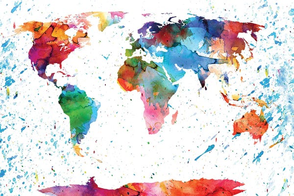 Globes: World Map Colorful by WallDecorAddict