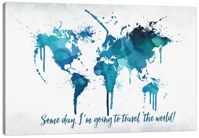 World Map Travel The World Canvas Art Print - WallDecorAddict