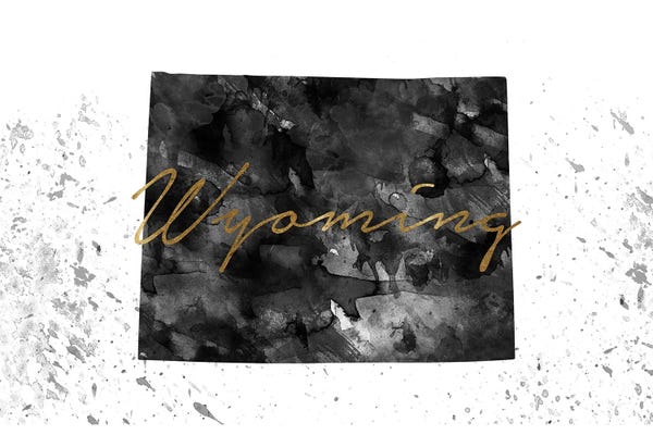 Wyoming: Wyoming Black And White Gold by WallDecorAddict