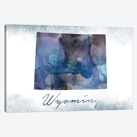 Wyoming State Bluish Canvas Print #WDA531} by WallDecorAddict Art Print