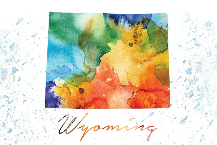 Wyoming State Colorful by WallDecorAddict wall art