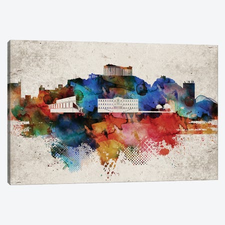 Athens Abstract Canvas Print #WDA537} by WallDecorAddict Canvas Artwork