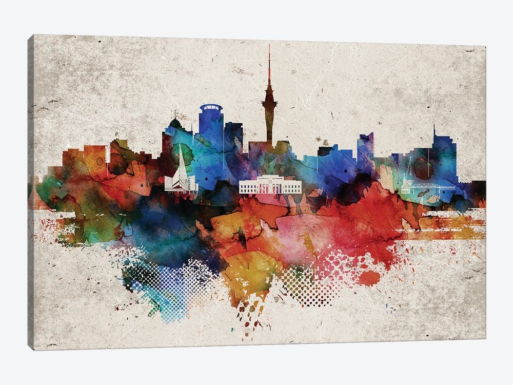 Auckland Abstract by WallDecorAddict 1-piece Canvas Print