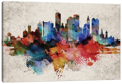 Boston Abstract Canvas Art Print - Boston Skylines