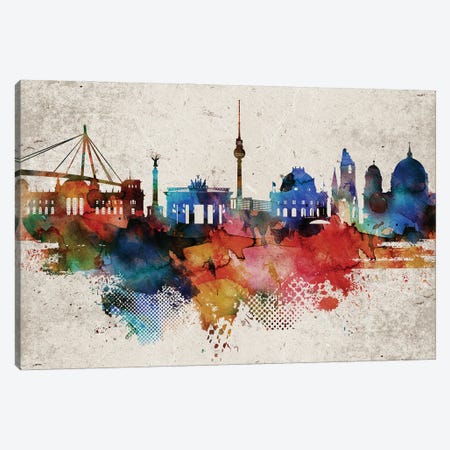 Berlin Colorful Canvas Print #WDA544} by WallDecorAddict Canvas Art Print