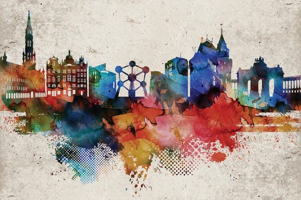 Brussels: Brussels Abstract by WallDecorAddict