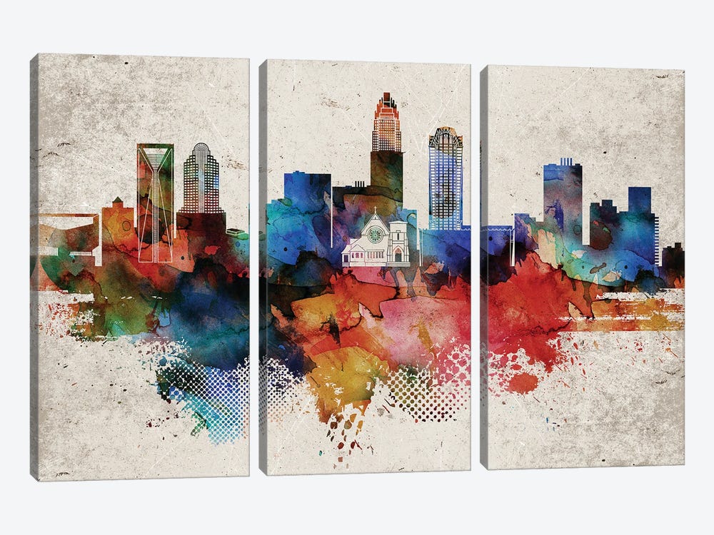 Charlotte Abstract by WallDecorAddict 3-piece Canvas Art Print
