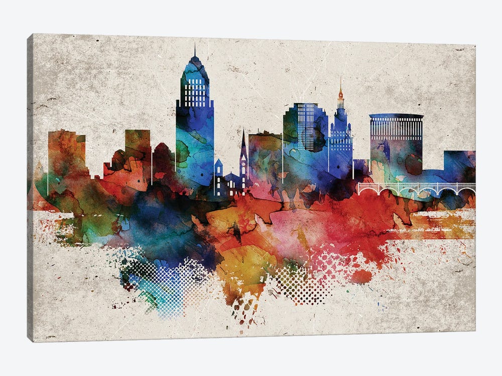 Cleveland Abstract by WallDecorAddict 1-piece Art Print