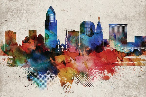 Cleveland: Cleveland Abstract by WallDecorAddict