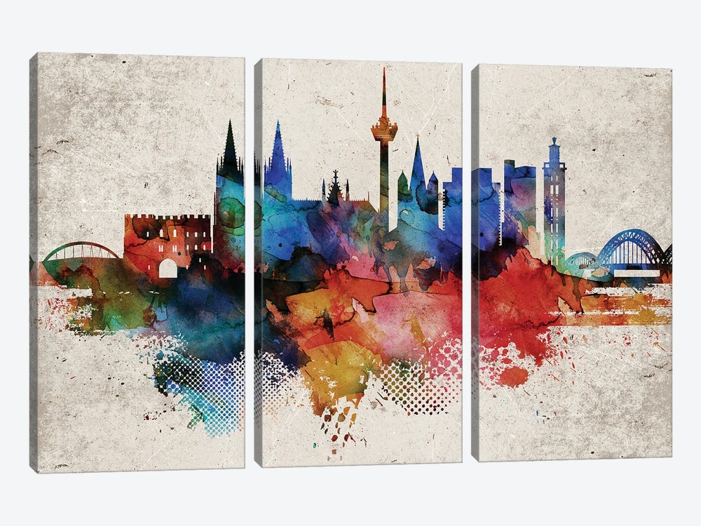Cologne Abstract by WallDecorAddict 3-piece Canvas Wall Art