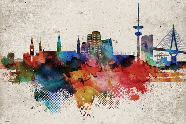 Dusseldorf: Dusseldorf Abstract by WallDecorAddict