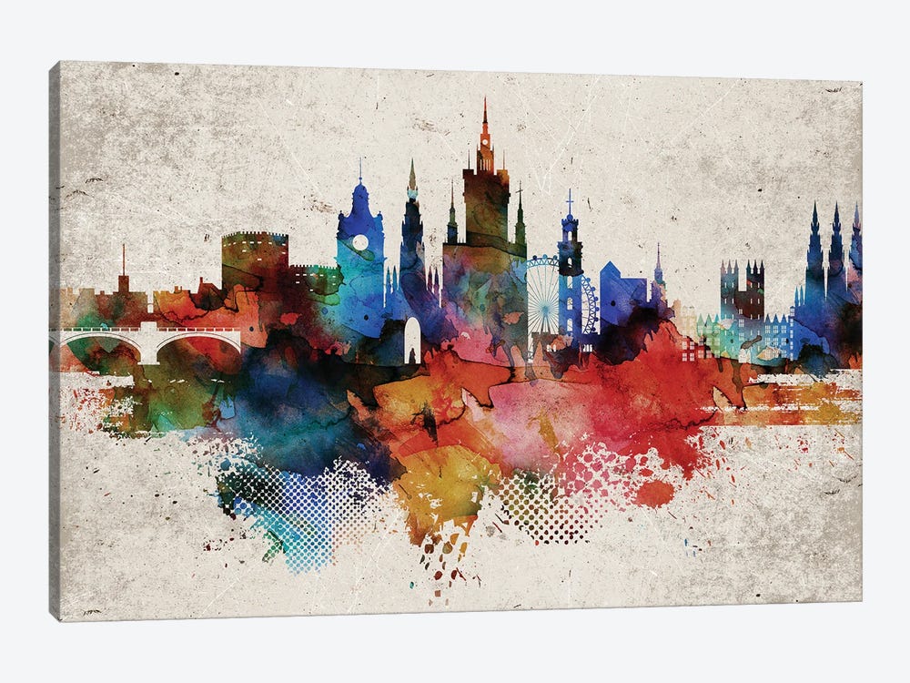 Edinburgh Abstract Skyline by WallDecorAddict 1-piece Art Print