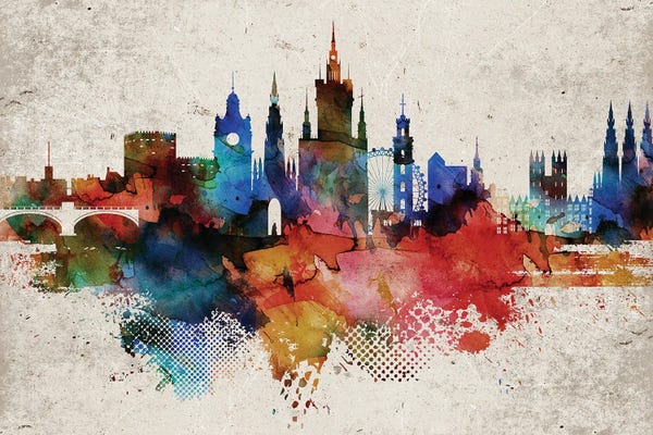 Scotland: Edinburgh Abstract Skyline by WallDecorAddict