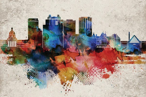 Alberta: Edmonton Abstract Skyline by WallDecorAddict