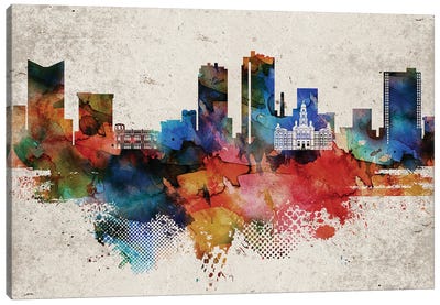 Fort worth Abstract Skyline Canvas Art Print - Fort Worth