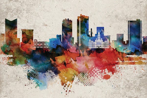 Fort Worth: Fort worth Abstract Skyline by WallDecorAddict