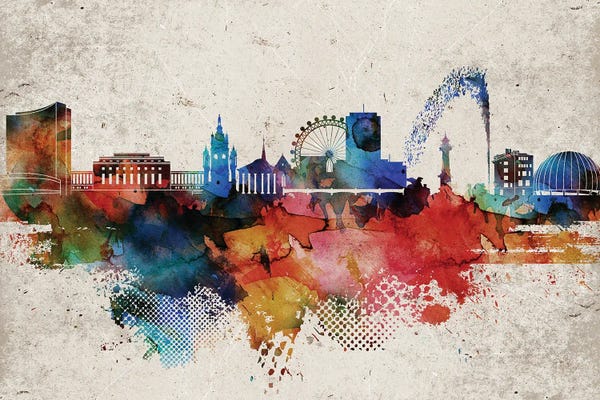 Geneva: Geneva Abstract Skyline by WallDecorAddict