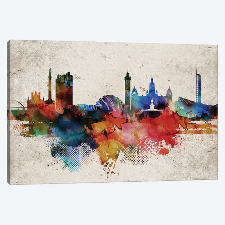 Glasgow Abstract Skyline Canvas Print #WDA569} by WallDecorAddict Canvas Art