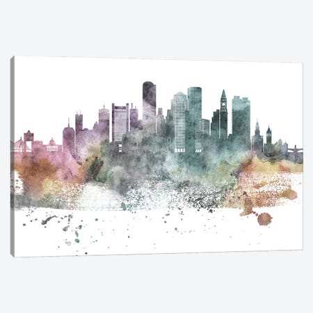 Boston Pastel Skylines Canvas Print #WDA56} by WallDecorAddict Canvas Print