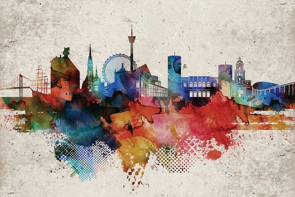 Sweden: Gothenburg Abstract Skyline by WallDecorAddict