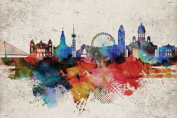 Helsinki: Helsinki Abstract Skyline by WallDecorAddict