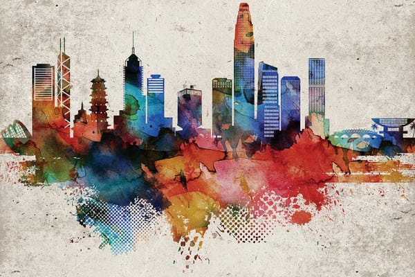 China: Hong Kong Skyline by WallDecorAddict