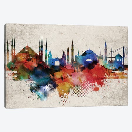 Istanbul Skyline Canvas Print #WDA576} by WallDecorAddict Canvas Artwork
