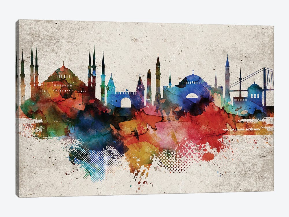 Istanbul Skyline by WallDecorAddict 1-piece Canvas Art