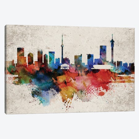 Johannesburg Abstract Skyline Canvas Print #WDA578} by WallDecorAddict Art Print