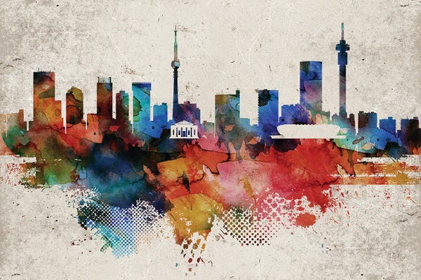 Africa: Johannesburg Abstract Skyline by WallDecorAddict