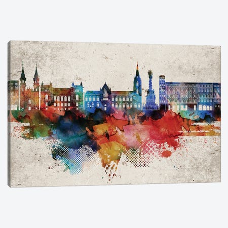 Linz Abstract Skyline Canvas Print #WDA582} by WallDecorAddict Canvas Wall Art