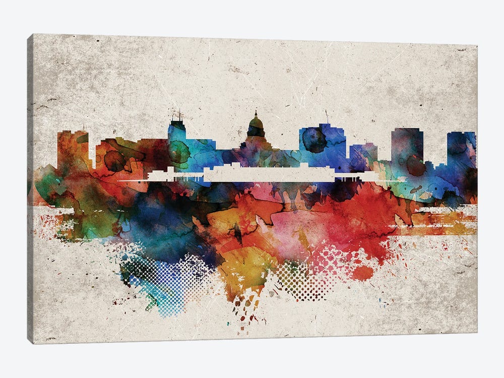 Madison Abstract Skyline by WallDecorAddict 1-piece Canvas Art Print