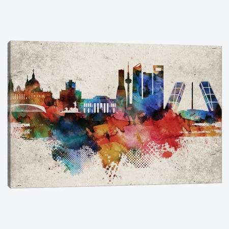 Madrid Abstract Skyline Canvas Print #WDA587} by WallDecorAddict Canvas Print