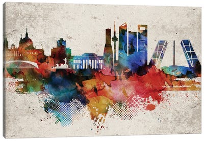 Madrid Abstract Skyline Canvas Art Print