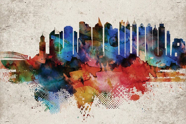 Manila Abstract Skyline by WallDecorAddict wall art