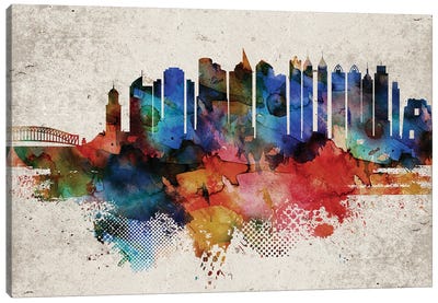 Manila Abstract Skyline Canvas Art Print