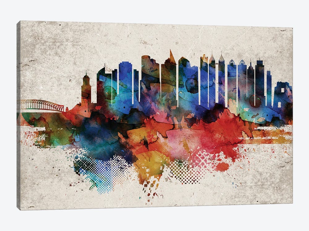 Manila Abstract Skyline by WallDecorAddict 1-piece Canvas Art