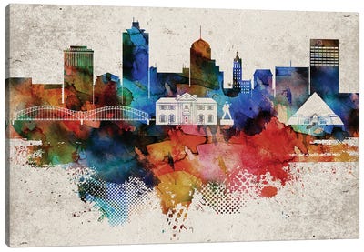 Memphis Abstract Skyline Canvas Art Print - Memphis Art
