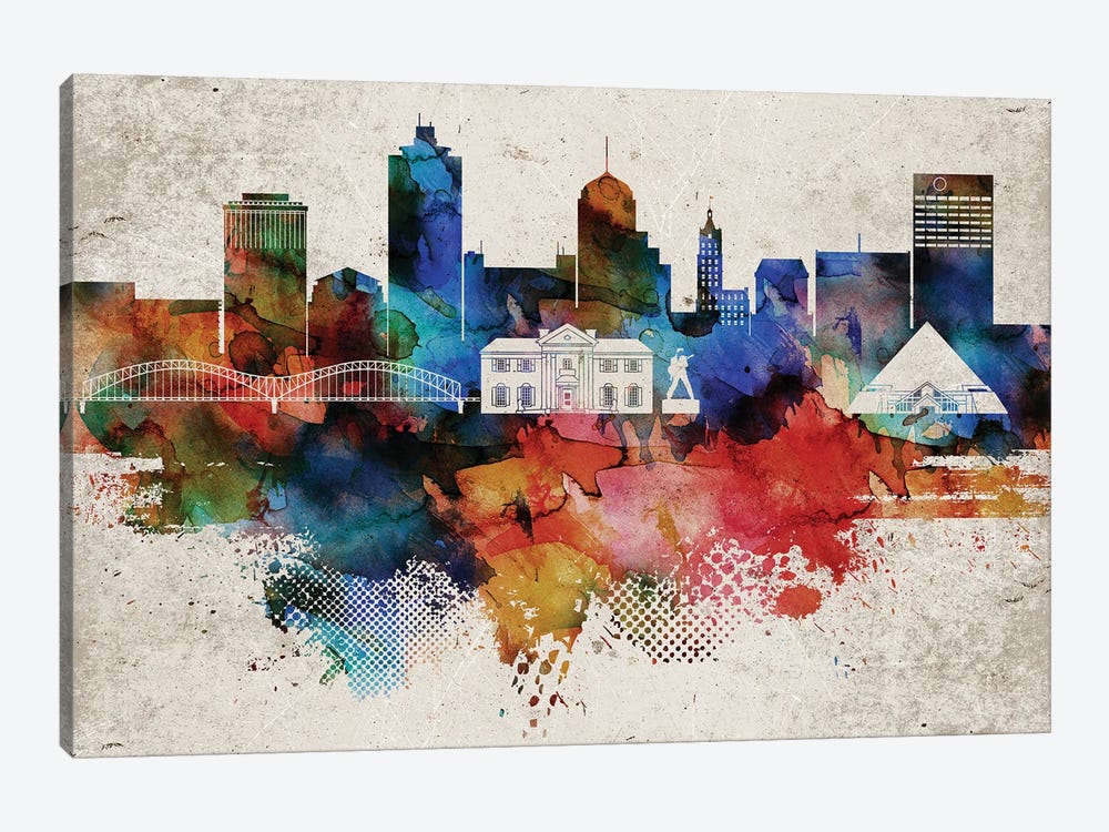 Memphis Abstract Skyline by WallDecorAddict 1-piece Canvas Wall Art
