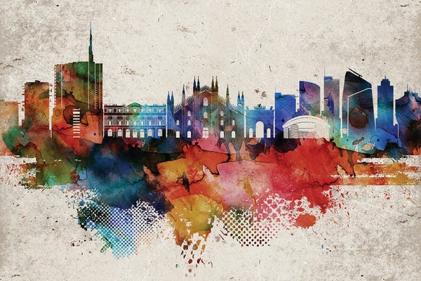 Lombardy: Milan Abstract Skyline by WallDecorAddict
