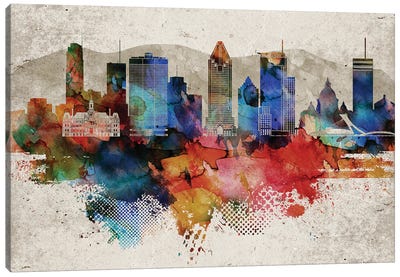 Montreal Abstract Skyline Canvas Art Print